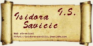 Isidora Savičić vizit kartica
